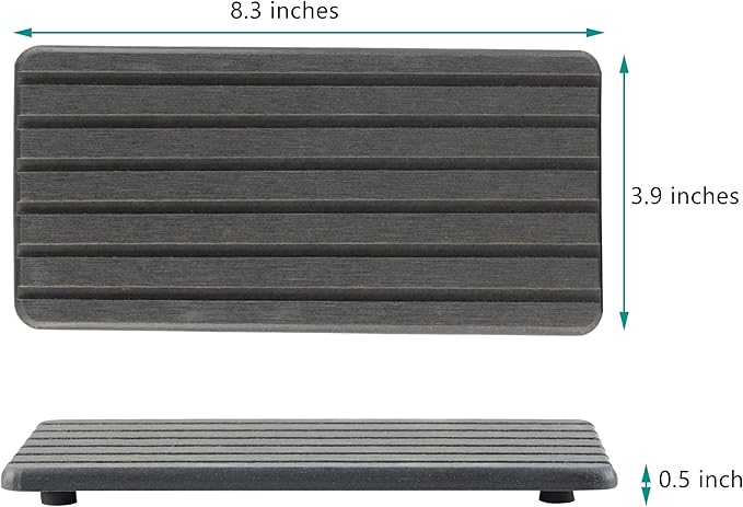 NiuYichee 2 PCS Water Absorbent diatomite Coasters, 8.3" x 4" Water Absorbing Stone Tray for Sink, Stone Drying mat for Kitchen Counter, Stone soap Tray Used for Hand Soaps & toiletries & Plants