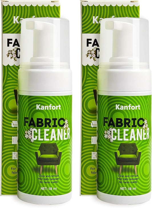 Upholstery Foam Cleaning 2 Pack, No Rinse Fabric Cleaner for Sofas, Couches & Car Seats, Quickly Lifts Stains & Dirt, Safe for Households with Kids & Pets, Easy-to-Use for Fresh & Spotless