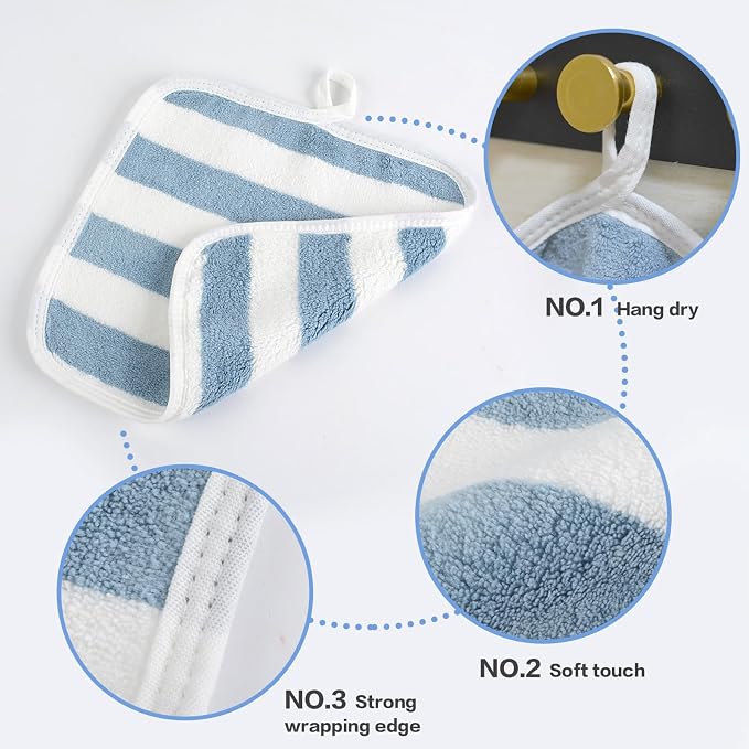 SINLAND Microfiber Facial Cloths Fast Drying Washcloth 8inch x 8inch Absorbent Face Wash Cloth Soft Makeup Remover Cloths