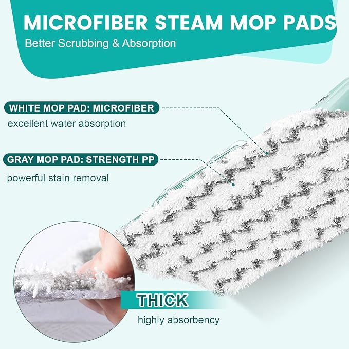 14 Pack Steam Mop Replacement Pads Compatible with Shark Steam Mops S1000/S1000A/S1000C/S1000WM/S1001C, Floor Steamer Pads Washable, Reusable Microfiber Cleaner Pads