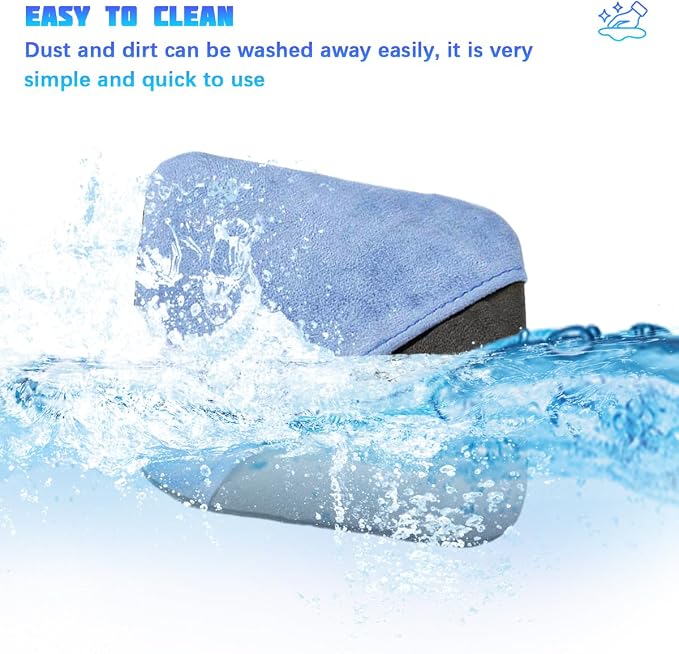 Car Screen Cleaner, Microfiber Cloth Vehicle Touchscreen Cleaning Wipes, Foldable Automotive Interior Cleaning Pad Accessory for Dashboard LCD Display, Universal for Truck SUV RV (Square/Blue)