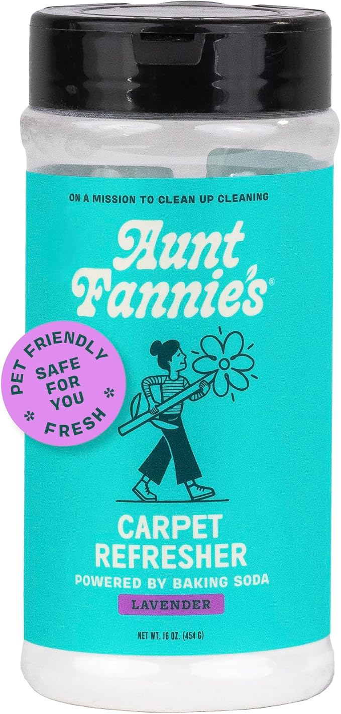 Aunt Fannie's Carpet Refresher Deodorizer, Lavender, 16 oz, Pack of 1 | Neutralizes Dog and Cat Odors, Freshens High-Traffic Areas, Safe for Rugs Carpets & Upholstery, Natural Ingredients