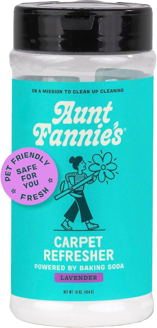 Aunt Fannie's Carpet Refresher Deodorizer, Lavender, 16 oz, Pack of 1 | Neutralizes Dog and Cat Odors, Freshens High-Traffic Areas, Safe for Rugs Carpets & Upholstery, Natural Ingredients