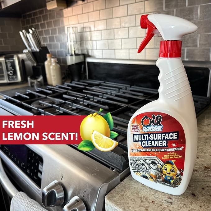 Multi-Surface Kitchen Cleaner Spray for Stovetops, Stainless Steel, Granite and More Surfaces, 32oz