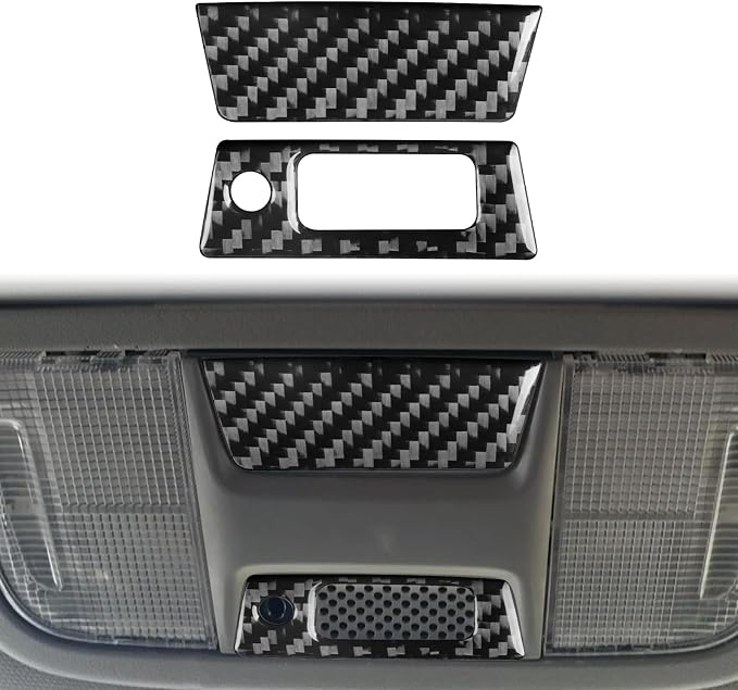 Real Carbon Fiber Trim for Honda Accord Accessories | for 2003 2004 2005 2006 2007，Reading Light Button Panel Cover，Thick Overlay Sticker Decal，Type-A