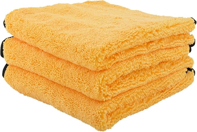 Chemical Guys, Professional Microfiber Towels, 16 x 16 in, Gold, 3 Pack | Ultra-soft, scratch-free towels to buff wax, dry panels and clean glass and interiors, machine washable