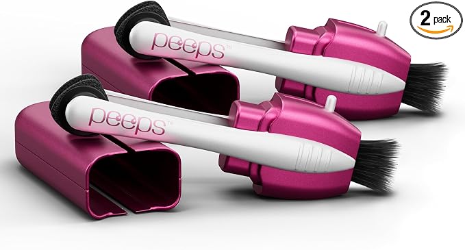 Peeps Glasses Cleaner - for Eyeglasses, Reading Glasses, and More - Lens Cleaner with Carbon Microfiber Tech-Soft Touch Pink-2 Count (Pack of 1)