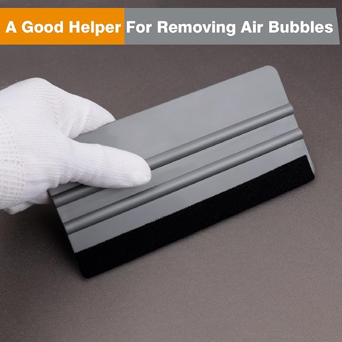 KESPEN Window Felt Squeegee, Vinyl Scraper for Window Privacy Film and Car Glass, Tint Squeegee Installation Tool Protection Scratches Film Soothing, 5.9 * 3.1 Inch, Grey