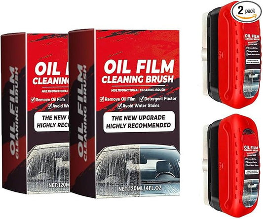 2pack Automotive Oil Film Cleaning Brush New Glass Coating for Windshield Glass Oil Film Remover, Strong Front Windshield Remover for Windshield Improves Clarity and Visibility