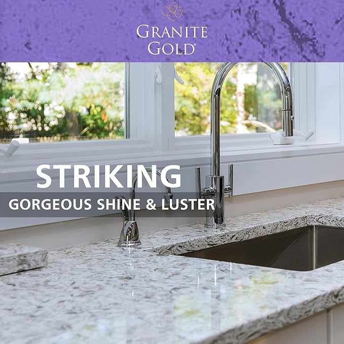 Granite Gold Clean and Shine Spray for Granite, Marble & Other Natural Stone & Quartz Surfaces, 1 x 64 Fl. Oz. & 2 x 24 Fl. Oz., 3-Pack