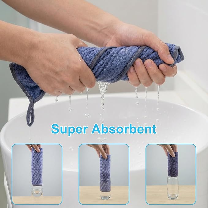 Microfiber Cleaning Cloths 12" x 12": 10 Pack Reusable lint-Free | Towels for Glass, Mirrors, Windows, Stainless Steel, Busting, Kitchen, Bathroom and Car Detailing