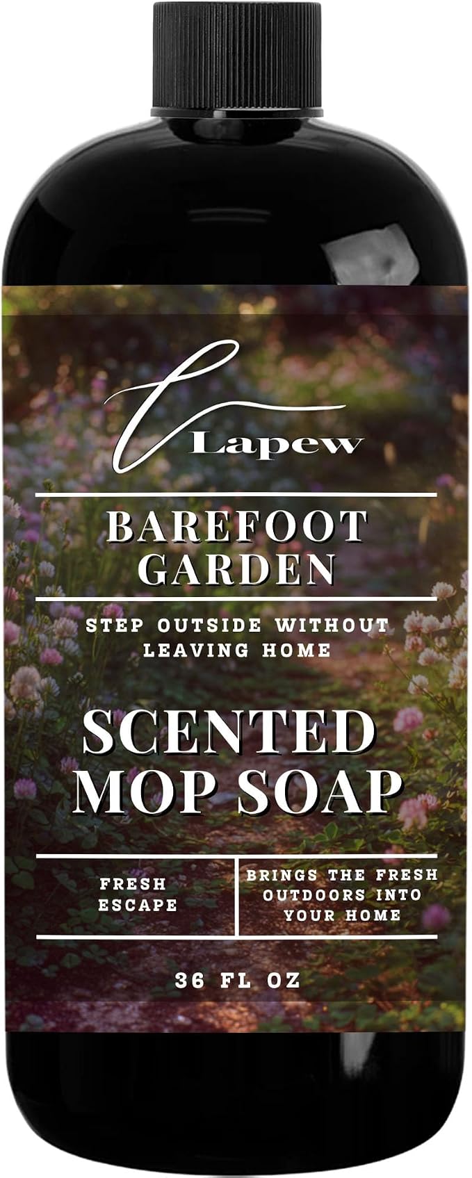 Lapew Barefoot Garden Scented Mop Soap - Luxury Floor Cleaner Concentrate for Mopping Tile, Laminate, Vinyl & Hardwood | Streak-Free, Low-Foam | 36 oz