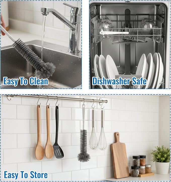 Garbage Disposal Cleaning Brush with 14.6" Long Handle – Deep Clean for Sink Disposal, Removes Odor & Residue, Universal Fit, Durable and Easy to Rinse
