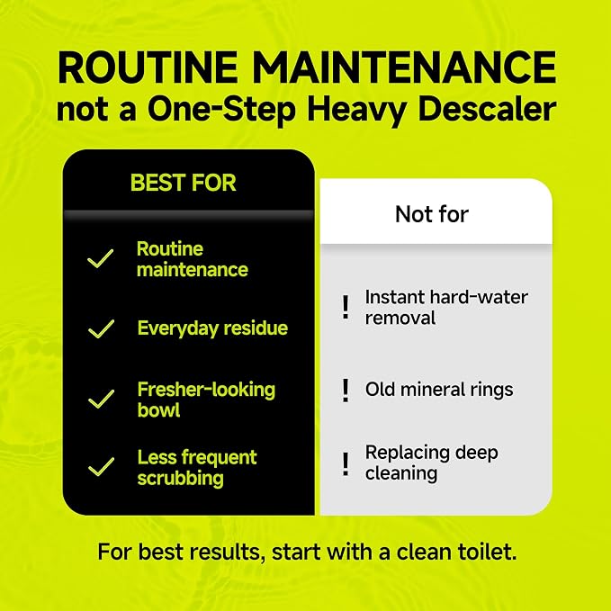 In-Tank Toilet Cleaner Bottle, Automatic Toilet Bowl Cleaners for Hard Water Stains, Septic System Friendly, Long Lasting Up to 180 Days / 1000+ Flushes