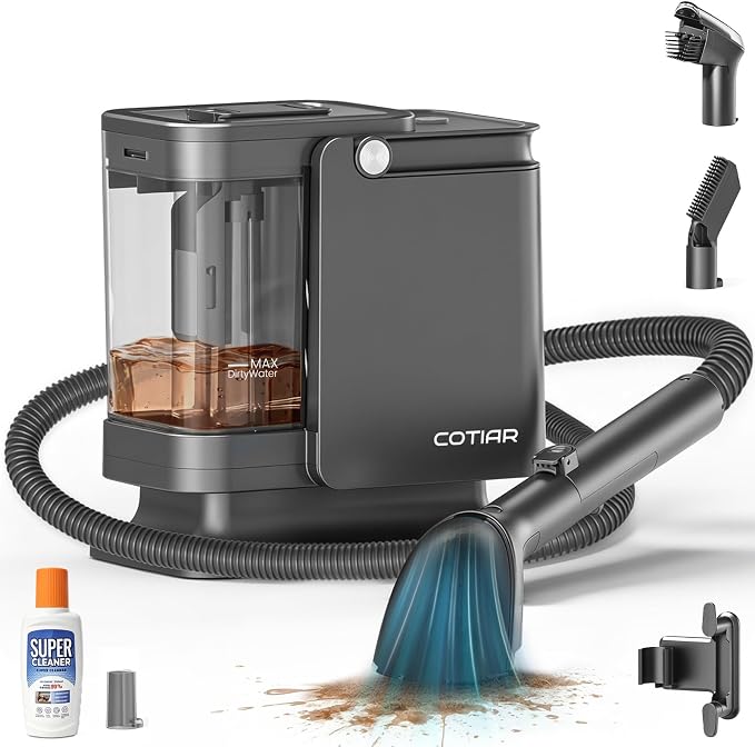 Portable Carpet Spot Cleaner Machine, Handheld Upholstery Cleaner with Pet Hair Brush & Cleaning Solution, for Pet Stains Couch Furniture Household Fabric Cleaning