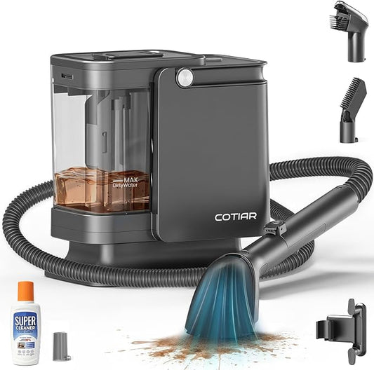Portable Carpet Spot Cleaner Machine, Handheld Upholstery Cleaner with Pet Hair Brush & Cleaning Solution, for Pet Stains Couch Furniture Household Fabric Cleaning