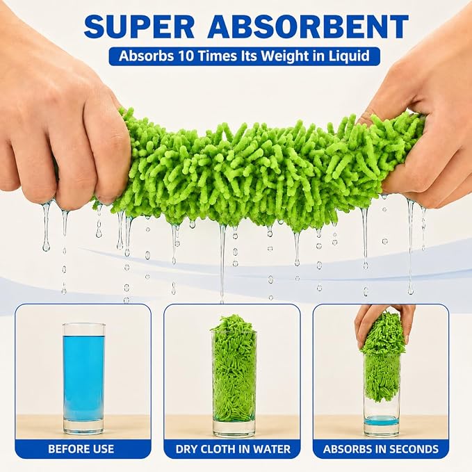 6PCS Reusable Microfiber Mop Pads Compatible with Swiffer Sweeper, Mop Replacement Wet Mopping Cloths, Washable Wet Pads Refill for Wet & Dry Surface, Hardwood Floor Cleaning