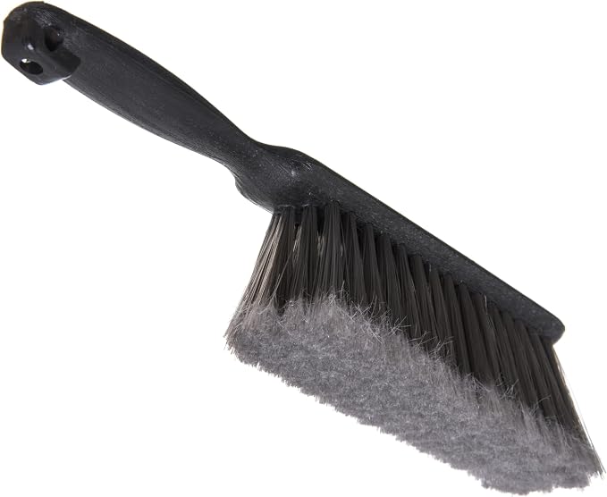 SPARTA Flo-Pac Counter Brush, Bench Brush, Dustpan Brush with Flagged Bristles for Counters, Floors, And Fireplace, 8 Inches, Gray