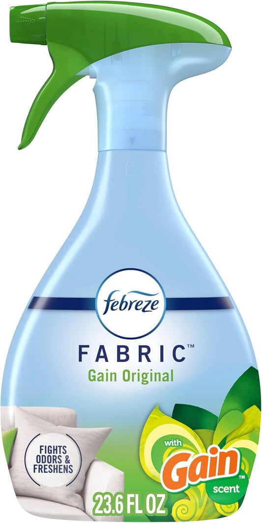 Febreze Fabric Spray Air Freshener, Odor-Fighting Fabric Refresher, Sneaker Balls Alternative, Couch Cleaner, Linen Spray, Multi-Use, Gain Original Scent, 23.6 fl oz