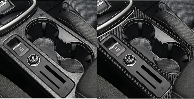 Fit for Audi A3 8Y S3 2021-2025 Real Carbon Fiber Cup Holder Stickers | Cup Holder Frame Center Console | Accessories | Self-adhesive | Thick Overlay