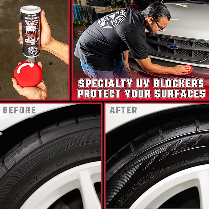 Chemical Guys, VRP Vinyl, Rubber & Plastic Dressing, Dry to Touch, 3-Pack | Satin shine on tires, trim, dashboards and weatherstripping, non-greasy and dry to the touch, indoors or out