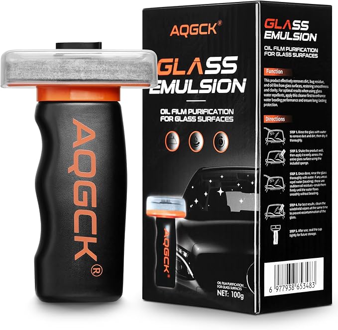 AOGCK Windshield Oil Film Remover – Nano‑ceramic hydrophobic, anti‑fog | Nano‑ceramic hydrophobic coating – anti‑fog, water‑repellent, streak‑free – for windshields, windows & all car glass