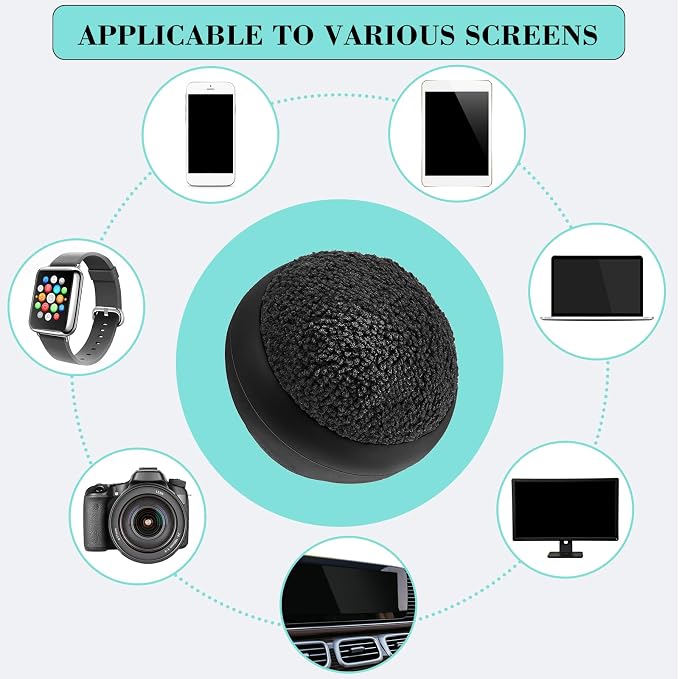 Suclain 4 Pack Touch Screen Cleaner Balls Phone Cleaning Ball Microfiber Touch Car Screen Glass Cleaner for Easter Computer Laptop Phone Monitor