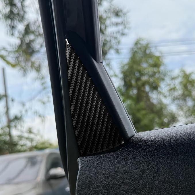 Real Carbon Fiber Rear Stickers Fit for Audi A3 8Y S3 2021-2025 | Rear Window Pillar Trim Decorations | Accessories | Self-adhesive