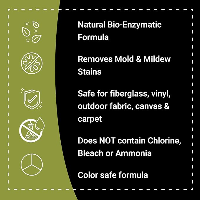 Boat Bling Green Sauce Enzyme-Based Stain Remover for Boats, 1 Gallon | Enzyme-based stain remover breaks down interior and exterior stains; fiberglass, vinyl, fabric and carpet