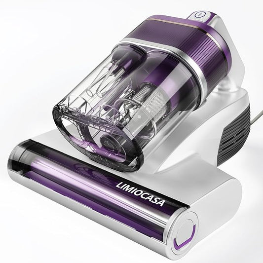 Bed Vacuum Cleaner 18KPa & 500W Powerful Suction, Visible Dust Sensor, 149°F Heat & UV-C Light, Mattress Deep Cleaning with HEPA Filter for Bed Couch Carpet (Corded)
