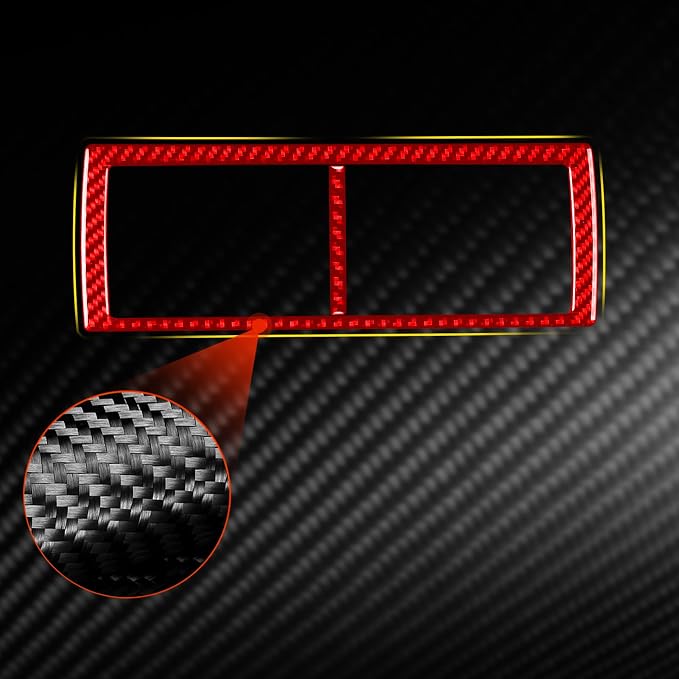 Real Carbon Fiber Trim for Toyota Camry Accessories | for 2012 2013 2014 Dashboard Central A/C Outlet Vent Panel Interior Thick Overlay Decal