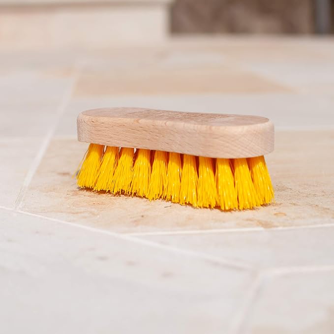 Stiff Bristle Brush - Scrub Brush for Deep Cleaning, Hand Brush with Hard Bristles, Utility Nylon Brush for Indoor and Outdoor, Wooden Boot Hand Scrubber, Scrubbing Brush Heavy Duty