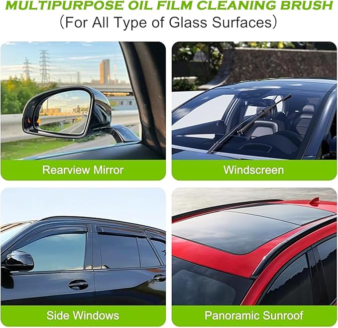 2026 Upgrade Automotive Clear Vision Windshield Cleaner, Oil Film Cleaning Brush for Car Windows, Clear Vision Glass Cleaner Car Windshield Cleaner Tool Improving Windshield Clarity & Visibility