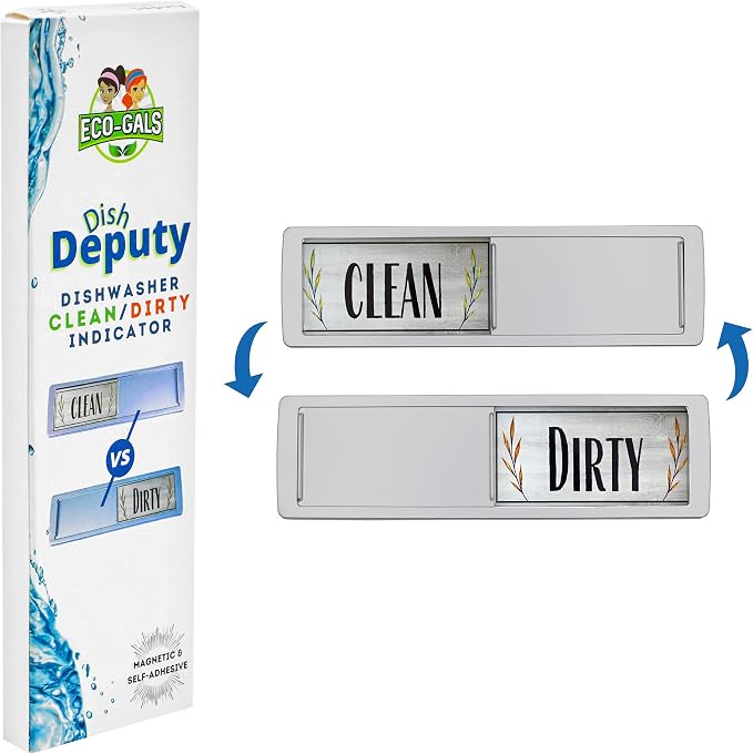 Bundle of Eco-Gals Eco Spinz Disposal Cleaner for Fresher Kitchen and Disposal Plus Eco-Gals' Dish Deputy Dishwasher Magnet to Help With Kitchen Organization