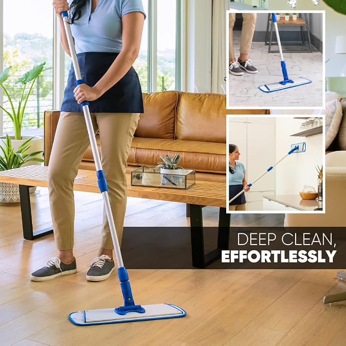 Microfiber Wholesale 18" Microfiber Wet Mop Pads, Bulk Case of 108 – Reusable, Machine-Washable Refills with Hook-and-Loop Backing – Fits Standard 18-Inch Flat Mop – Commercial Mop Pad Replacements