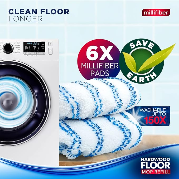 Millifiber Microfiber Mop Refills 15x8 Inches, 6-Pack (Mop is Not Included)