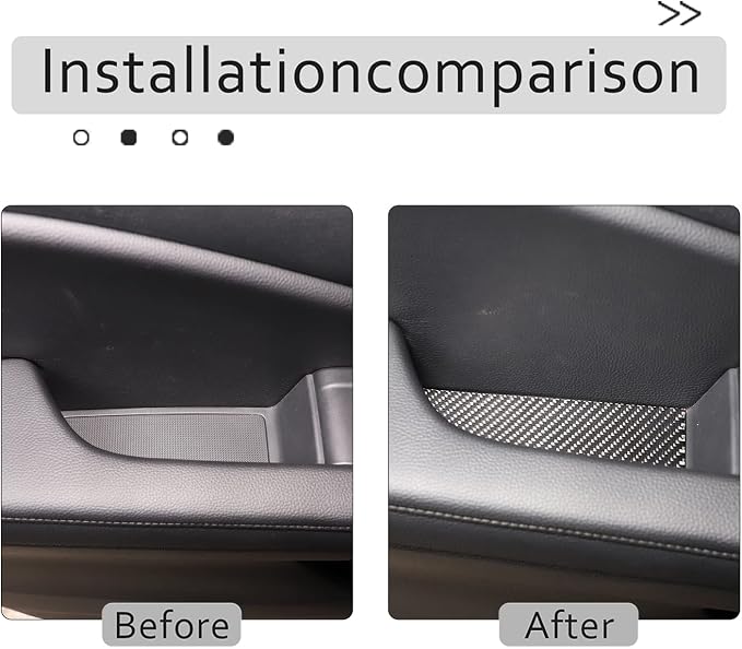 Car Interior Door Groove Gate Pad, Inner Door Slot Mats, Car Cup Holder Coaster Mat for Honda Pilot 2016-2022, Carbon Fiber (Door Armrest Stowage Bin Mats)