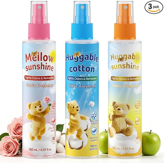 Fabric Freshener Spray, Odor Eliminator & Long Lasting Linen Spray | Alcohol-Free, Safe for Kids & Pets | Refreshes Clothes, Couch, Bedding & Soft Furnishings | Travel Size 5.07 fl oz, Pack of 3