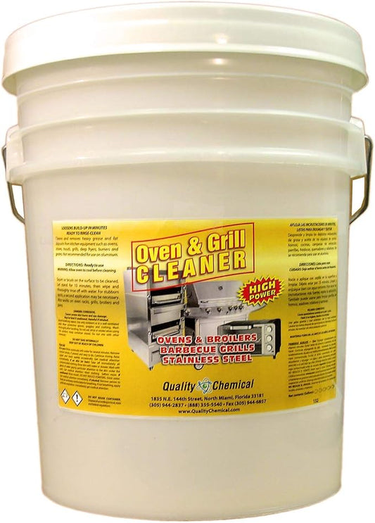 Quality Chemical Oven Cleaner & Grill Cleaner - Heavy-Duty/Fast Acting & Easy to Use/Degreaser/Heavy Duty Oven Cleaner/Best Oven Cleaner/Made in USA - 5 Gallon Pail