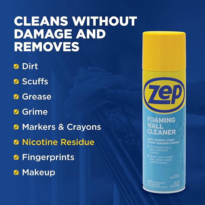 Zep ZUFWC18 Foaming Wall Cleaner, 18 oz, Clear | Removes Stains Without Damaging Finishes