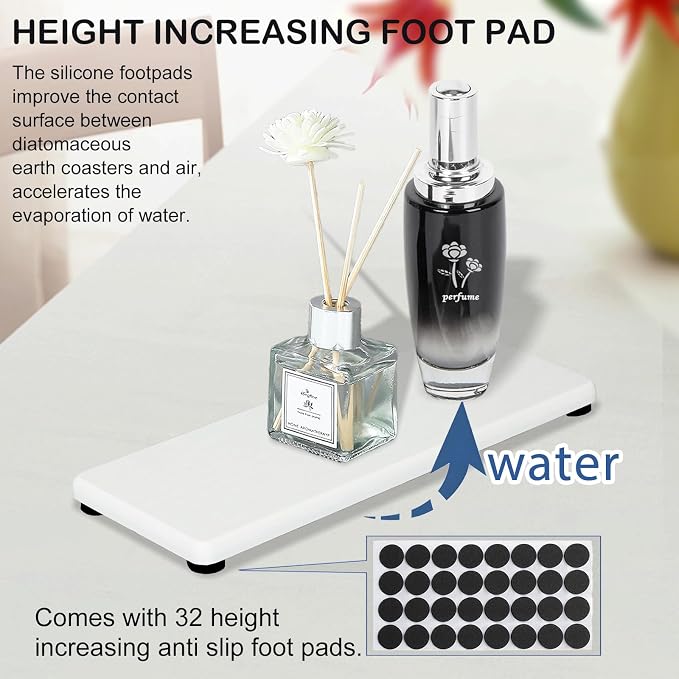 3PCS Stone Drying Tray, Water Absorbing Stone Tray for Sink, Stones Soap Trays, Fast Dry Diatomite Stones Mat,Used for Hand Soaps,Sponge,Toothbrush Holder in Bathroom Counter and Kitchen Sinks