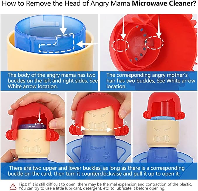 Angry Mama Microwave Oven Stem Cleaner 2 Pcs Mom Steam Cleaner Just Add Vinegar and Water Vapor Fog Steamer Cleaning Equipment Easily Cleans the Crud in Minutes for Kitchen or Office(Green&Purple)
