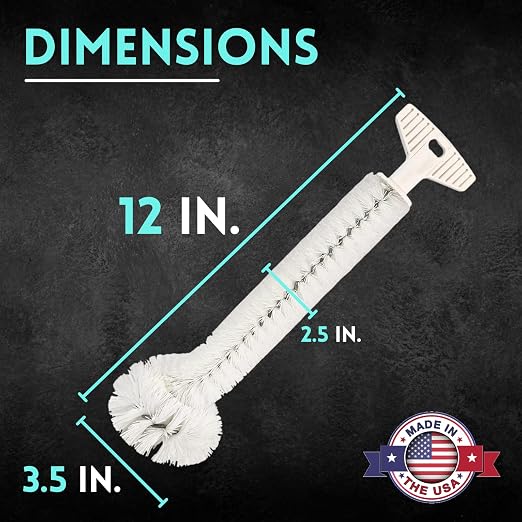 Universal Garbage Disposal Cleaner - 12" Long Kitchen Sink & Drain Cleaning Brush - Sturdy T-Grip Handle Disposer Cleaner - Removes Residue & Odor - Easy to Clean - Made in USA - FryOilSaver Co.