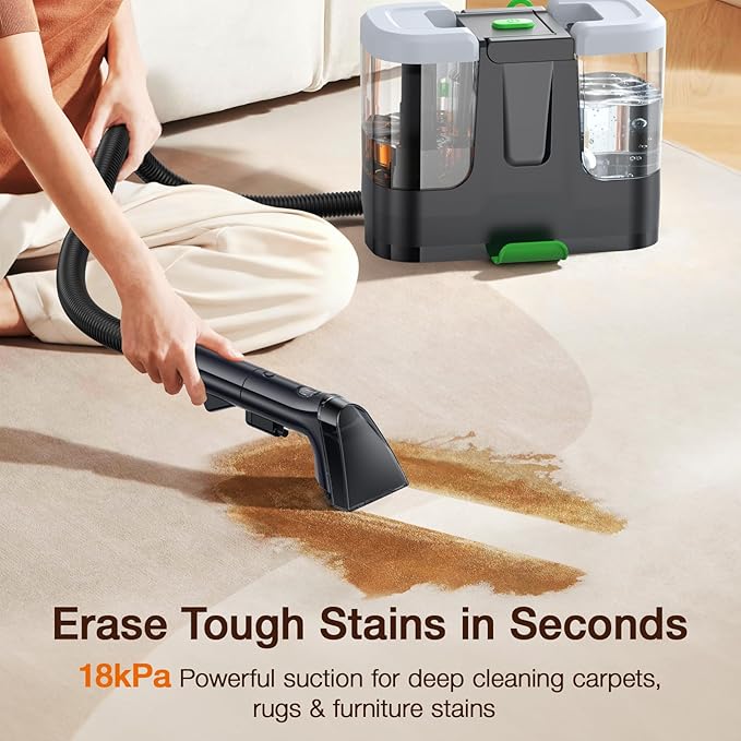 Carpet Cleaner Machine,Deep Cleaner Machine for Rug Cleaner & Couch Cleaner | Carpet Shampooer Machine for Rug,Upholstery,Stair,Car Seat&Couche, 18Kpa Suction Spot Cleaner Remover Tackles Old Set-in dirt