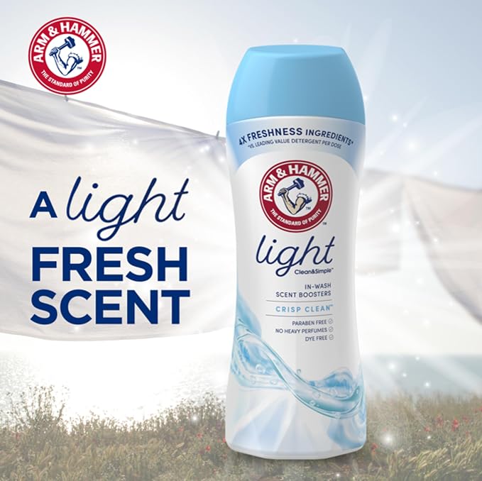 ARM & HAMMER Light In-Wash Scent-Booster, Laundry ScentBooster Crisp Cleanscent, 24 Oz (Pack of 2)