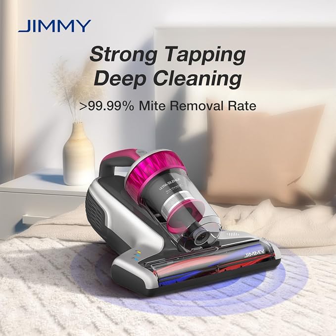 Jimmy WB73 Bed & Mattress Vacuum Cleaner with UV Sanitizer & Ultrasonic – Handheld Dust Remover with Smart Dust Sensor, HEPA Filtration for Pet Hair & Allergies (Corded)