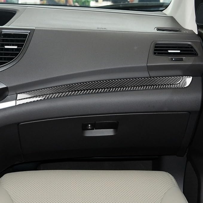 Real Carbon Fiber Trim for Honda CRV Accessories | for CR-V 2012 2013 2014 2015 2016 Passenger Dashboard Decorative Strip Sticker Interior Thick Overlay Decal