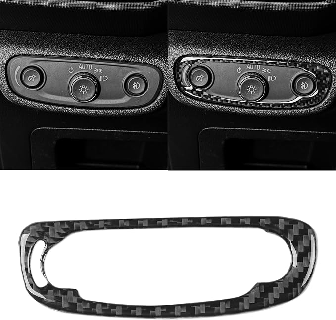 Accent Headlight Stickers Fit for Chevrolet Blazer 2019-2025 Type-A | for L/LT/RS/Premier | Real Carbon Fiber | Accessories | Accent Headlight Switch Control Cover | Thick Overlay | Anti-scratch