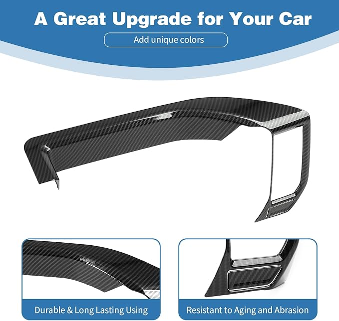 for Silverado Center Dash Panel Trim Cover Carbon Fiber Compatible with Chevy Silverado 2022 2023 2024 Carbon Fiber Interior Accessories