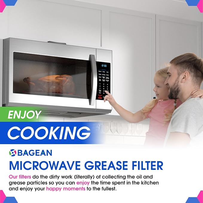Microwave Filter Replacement 5.78" x 12.91" Fits W10208631A Whirlpool Microwave Grease Filter - Aluminum Mesh Screen Filters - Freshens and Filters Kitchen Air in Over the Stove Oven Vent Fan (1-Pack)